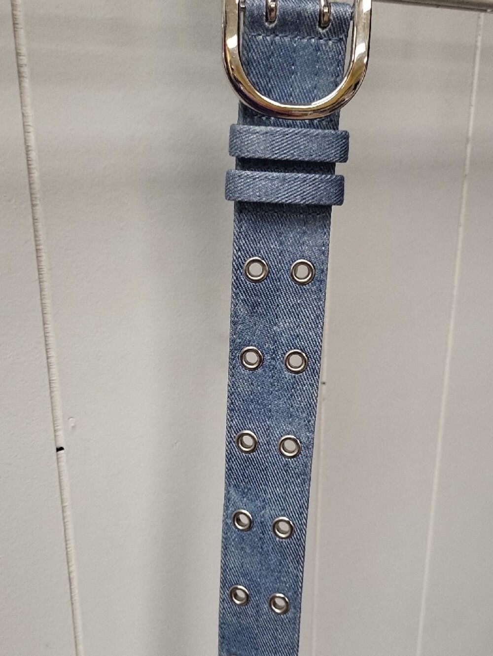 NWT, wild fable Light Blue Denim Double-Prong Silver Buckle Belt, MED - Picture 2 of 4